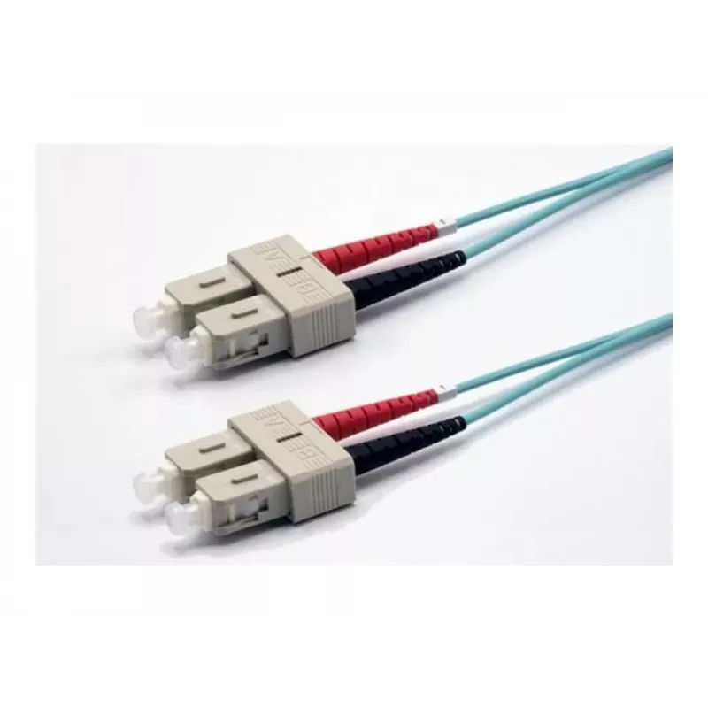 Ekivalan OM3 duplex glasvezel patchkabel SC/SC, 50/125 µm, aqua, 2,0 m COZOM3DCDC2SA0020A