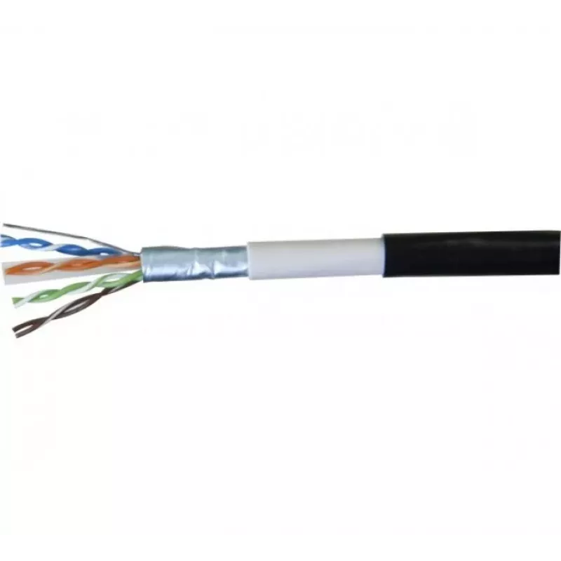Exertis Connect 845038 Waterbestendige Cat.6 F/UTP patchkabel, 0,5 m, zwart, slanke knikbescherming