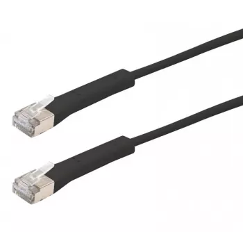 Exertis Connect RJ45 patchkabel, Cat. 6A, F/FTP, haaks, halogeenvrij, zwart, 2,0 m (854014)