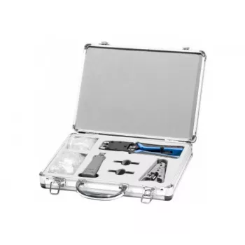 EXERTIS CONNECT netwerkgereedschapsset met RJ45-stekkers in aluminium-kunststof koffer (818082)