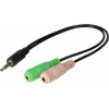 Exertis Connect CTIA headset-adapter - 3,5mm TRRS naar dual TRS (hoofdtelefoon-/microfoonsplitter) 721135