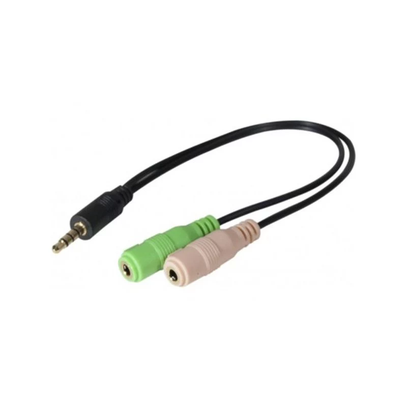 Exertis Connect CTIA headset-adapter - 3,5mm TRRS naar dual TRS (hoofdtelefoon-/microfoonsplitter) 721135