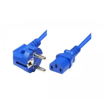Exertis Connect netkabel, haakse Schuko-stekker naar IEC C13-koppeling, blauw, 5,0 m (808017)