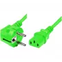 Exertis Connect netkabel, haakse Schuko-stekker naar IEC C13-koppeling, groen, 1,8 m (808016)
