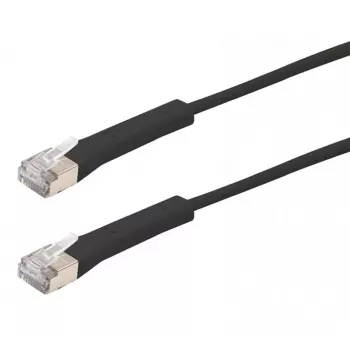 Exertis Connect RJ45 patchkabel, Cat. 6A, F/FTP, haaks, halogeenvrij, zwart, 1,0 m 854013
