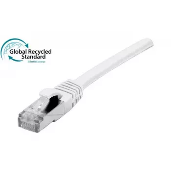 EXERTIS CONNECT Cat. 6 F/UTP RJ45 patchkabel, GRS-gecertificeerd, wit, 0,15 m 854654