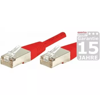 EXERTIS CONNECT Cat.5e F/UTP patchkabel, rood, 0,15 m, slimme knikbescherming 857040