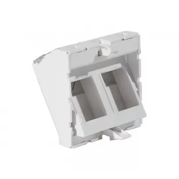 EXERTIS CONNECT afdekplaat-inzet 45x45mm voor 2 Keystone-modules, 30°, signaalwit RAL 9003 911711