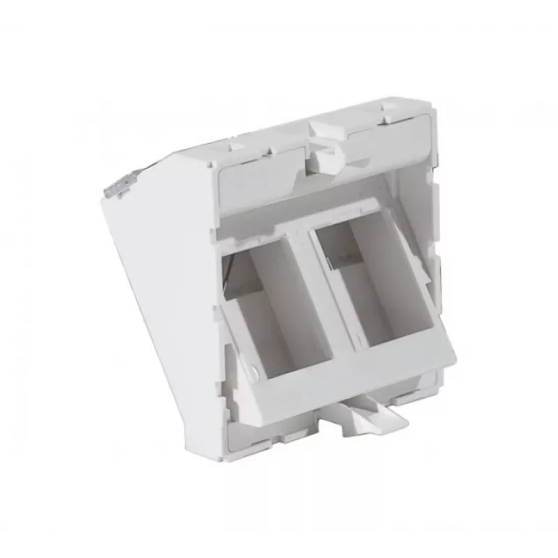 EXERTIS CONNECT afdekplaat-inzet 45x45mm voor 2 Keystone-modules, 30°, signaalwit RAL 9003 911711