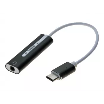 Exertis Connect USB-C naar 3,5 mm audio-adapter - 24-pin USB-C stekker naar stereo mini-jackbus (921555)