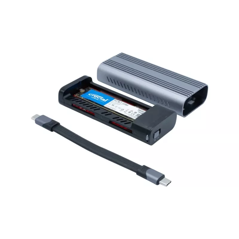 EXERTIS CONNECT M.2 SSD-behuizing, USB4/Thunderbolt 4 40Gbps Type-C, voor M.2 NVMe/PCIe SSD 924640