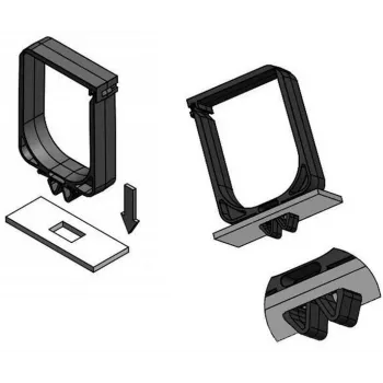 IT-BUDGET Kabelmanagement-houder kunststof - HxB 60 x 40 mm - klikbevestiging in 19 inch-ebene - zwart (01900651010)