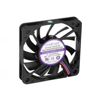 Exertis Connect Evercool 60 mm behuizingsventilator – duurzaam gesmeerd glijlager, 3-pin DC, zwart 910179