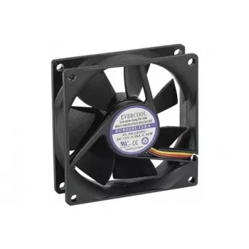 Exertis Connect Evercool 80 mm behuizingsventilator – glijlager, 2000 tpm, 26,5 CFM, zwart 910184