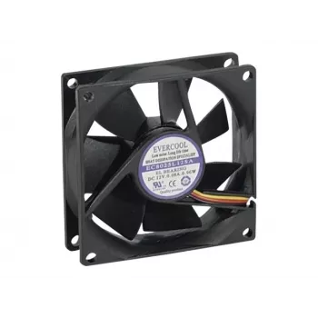 Exertis Connect Evercool 80 mm behuizingsventilator – glijlager, 2000 tpm, 26,5 CFM, zwart 910184