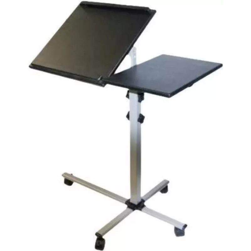 EXERTIS CONNECT Mobiele multifunctionele tafel op wielen, 1000 x 500 mm, zwart (965033)