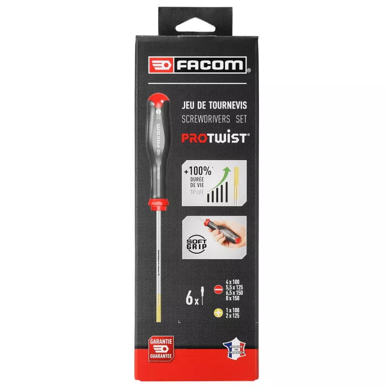 Facom PROTWIST 6-delige platte en kruiskopschroevendraaier-set ATP.J6PB
