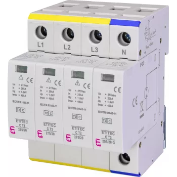 ETI ETITEC C T2 275/20 3+1 overspanningsbeveiliging Type 2, 275 V AC, 4-polig 002440403