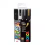 Uni-Ball Faber-Castell POSCA PC-5M metallic acrylmarker-set, 4 kleuren, middelste ronde punt 1,8-2,5 mm 182544