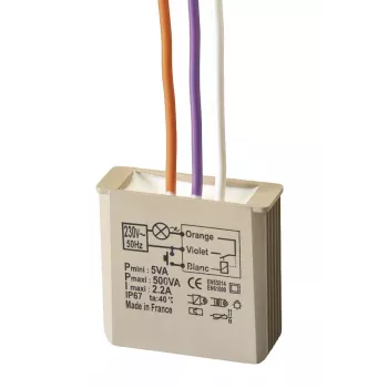GROTHE inbouw stroomstootrelais 230V AC 3-500W drukknop MTR500E 5454050