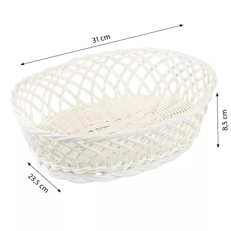 KESPER rechthoekige opbergmand wit 31x23,5x8,5 cm