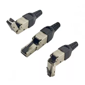 EXERTIS CONNECT veldconfectoneerbare RJ45-stekker, Cat.6A, STP, verstelbare hoek (920822)