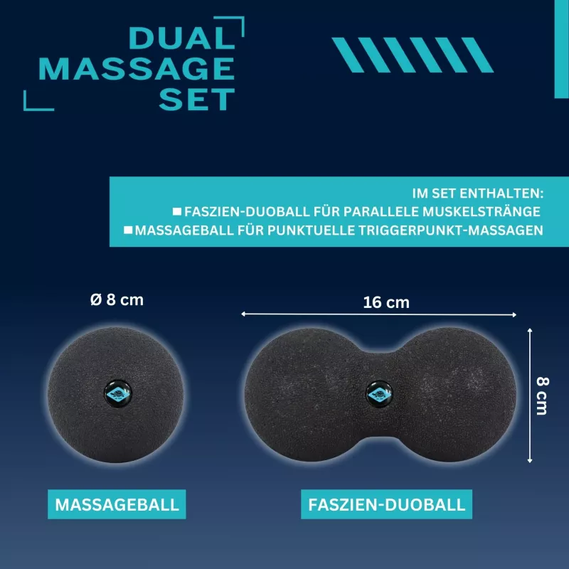 SCHILDKRÖT Dual massageset, 2-delig: 1 peanut bal (ca. 80 x 160 mm), 1 massagebal - 1 stuk (960134)