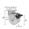 Wagner design yourself ECO RO 3277 dubbele zwenkwiel 32 mm wit/grijs (3327701)