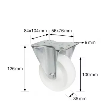 Wagner design yourself Transportapparaten-bockwiel RO 8500 zilver (4850001) Bockwiel 80 mm 100 kg