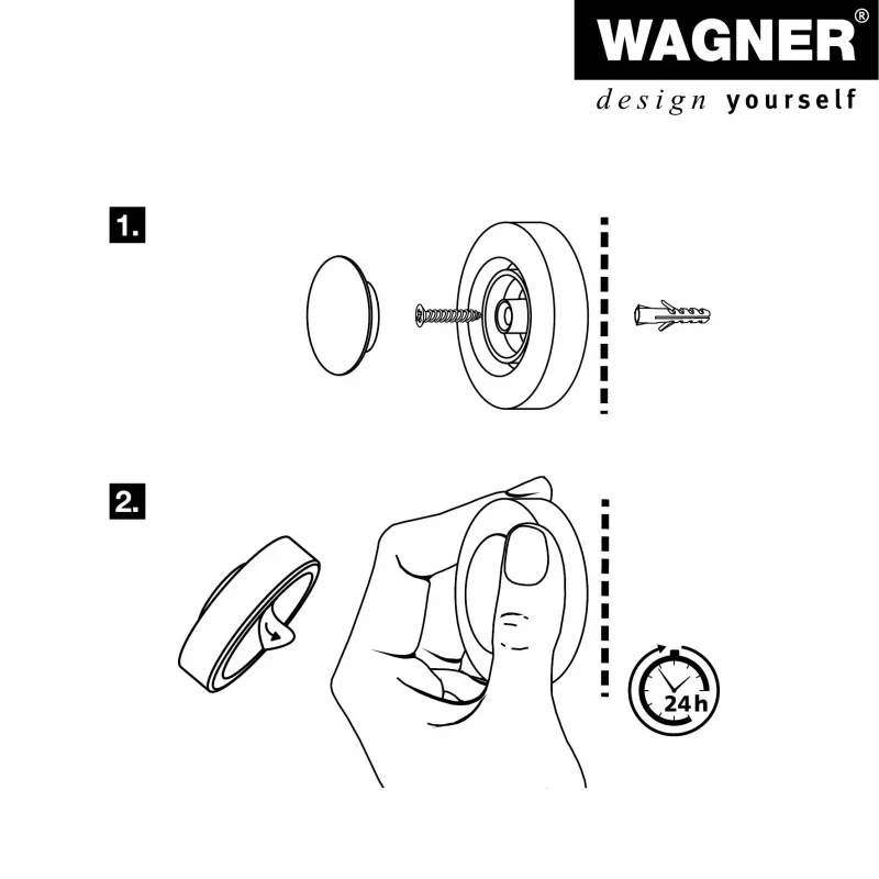 Wagner design yourself EH 5138 Deurstopper zinkdrukgietsel massief rubber mat vernikkeld (15513811)