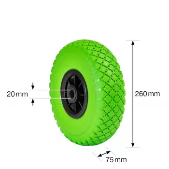 Wagner design yourself Kruiwagenwiel massief rubber RO 8262 Groen 260 mm 4826201