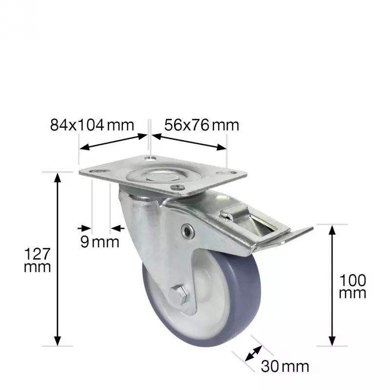 Wagner design yourself zwenkwiel RO 7600 grijs 75 mm (4760001)