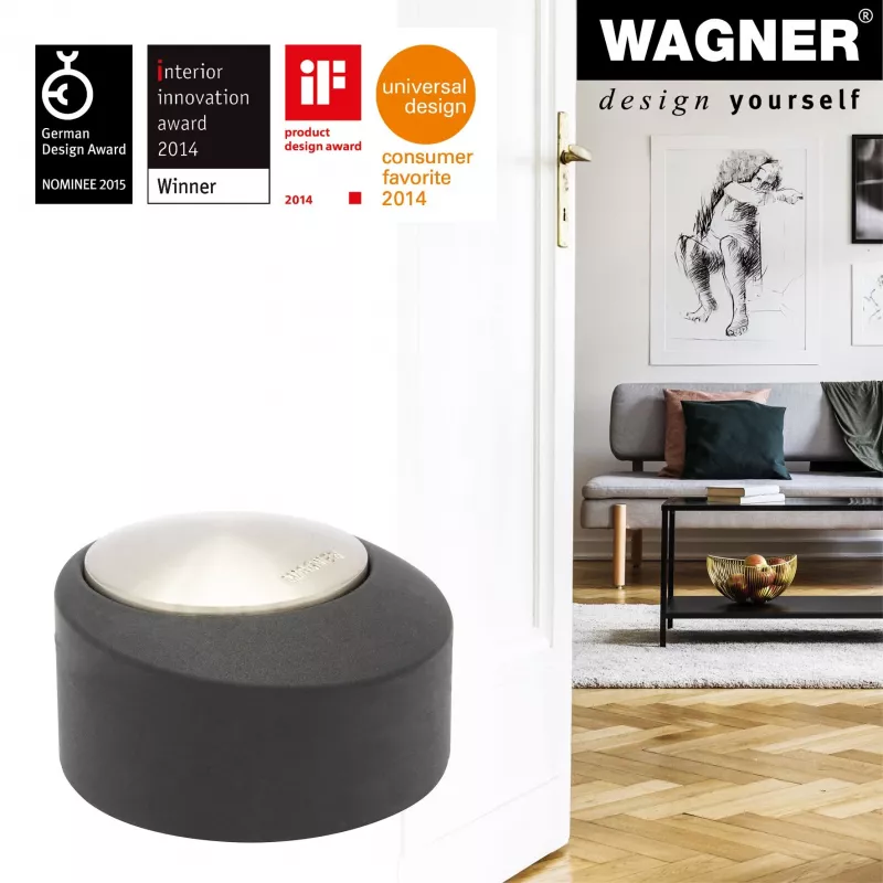 Wagner Design Yourself EH 5181 vloerdeurstopper, zinkdrukgietsel met rubberbuffer, mat nikkel, 50 mm 15518111