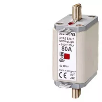 Siemens SENTRON NH-zekeringpatroon, maat NH00, gG, 100 A, 500 V AC / 250 V DC, mescontacten 3NA68307
