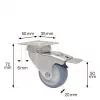 Wagner design yourself ECO RO 3550 zwenkwiel, 50 mm wiel, grijs 3355001