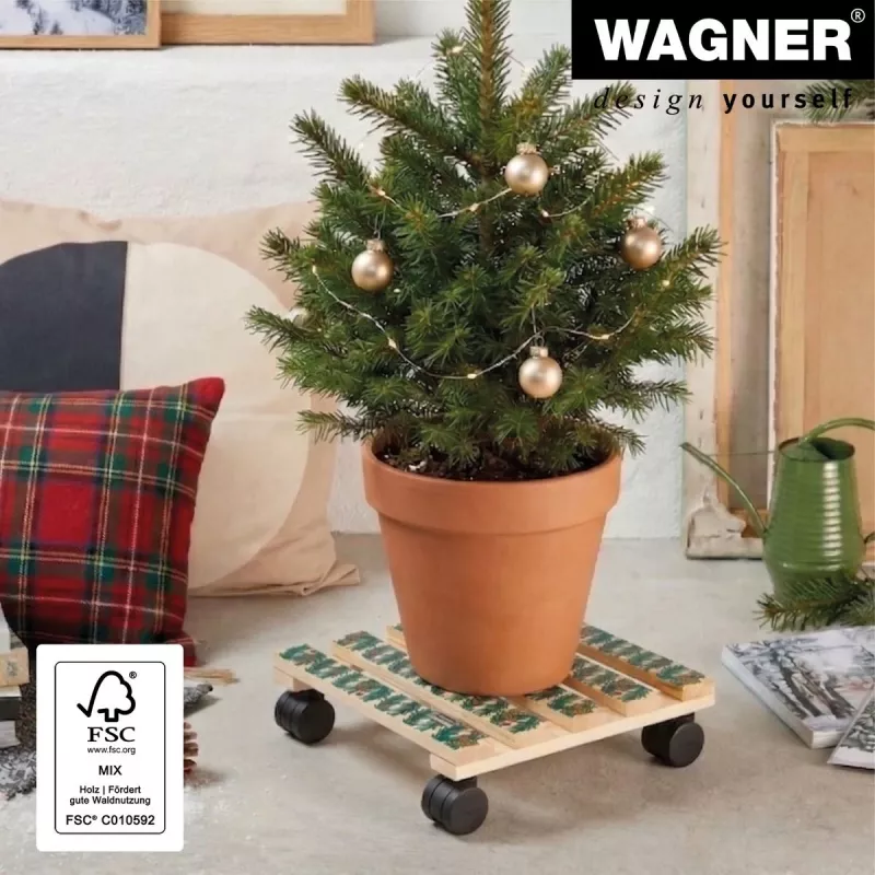 WAGNER design yourself plantenroller GH0653 vierkant hout 29x8 cm 20065301