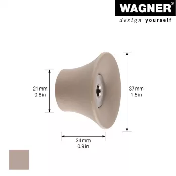 Wagner design yourself TULIP kapstokhaak, taupe, 1 haak, zinkdrukgietsel, wandmontage, 10 kg belasting 17032121