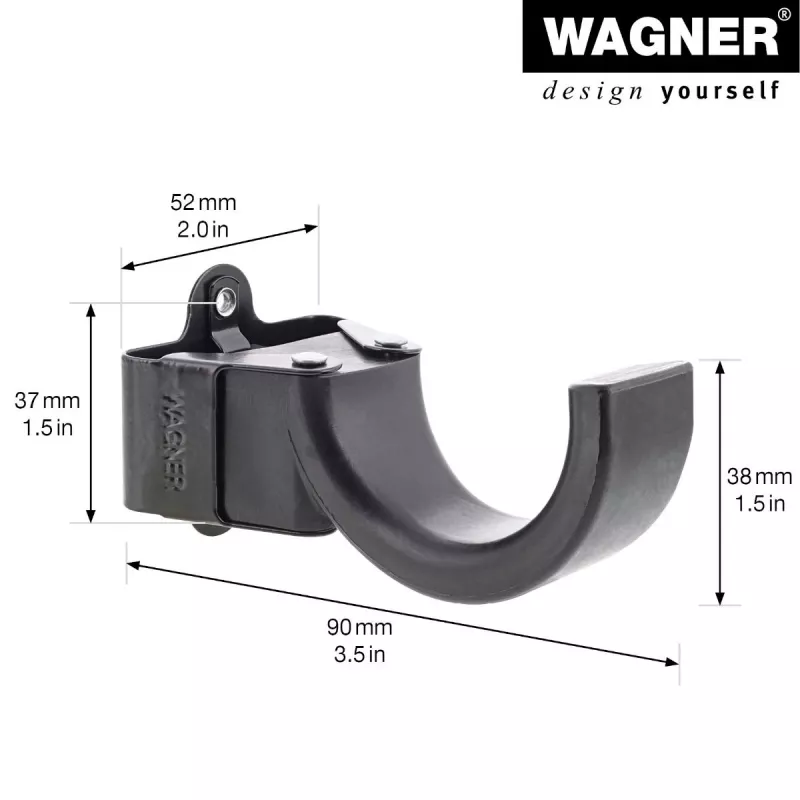 Wagner design yourself wandhaak WH 2097 met 1 haak, zwart, 1 stuks 15209711