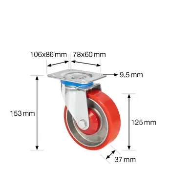 Wagner design yourself zware zwenkwiel RO 0125 rood (4012501)