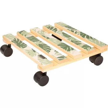 WAGNER design yourself plantenroller GH0645 vierkant houtdesign 29 x 8 cm, natuurlijk berkenhout multiplex, 4 zwenkwielen, 100 kg draagvermogen 20064501
