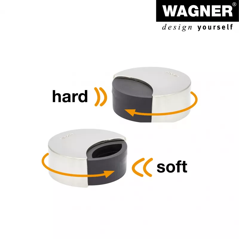 Wagner design yourself EH 5151 deurstopper zinkdrukgietsel met rubberen buffer, verchroomd, Ø50 mm, om vast te schroeven, zilver 15515111