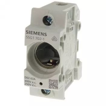 Siemens 5SG17021 D02 1-polige 63A zekeringhouder, 400V AC, schroefbevestiging, grijs