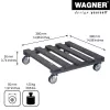 Wagner design yourself plantenroller GH 0412 vierkant antraciet hout 38 x 38 x 9,5 cm 20041201