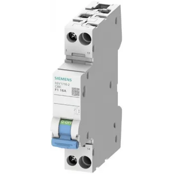 Siemens 5SY1706-2 1-polige 6A C-karakteristiek MCB met geïntegreerde hulpschakelaar