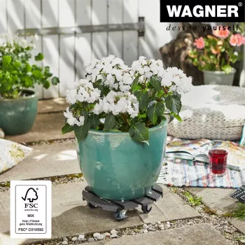WAGNER design yourself plantenroller GH0527 kunststof, Ø 29 cm wit rond, 1 stk. (20052701)