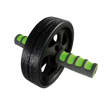 SCHILDKROT AB roller / buiktrainer, zwart/groen, dubbel wiel, 185 mm diameter, 45 mm breed 960045