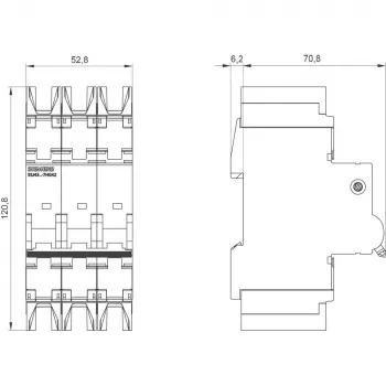 Siemens SENTRON 5SJ4 3-polige installatieautomaat, C-karakteristiek, 16 A, 6 kA, 400 V AC 5SJ43167HG42