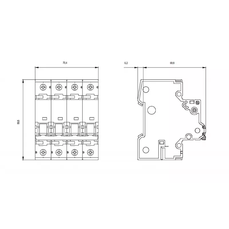 Siemens 5SY66166 MCB 3P+N B16 16A 6kA 230/400V AC