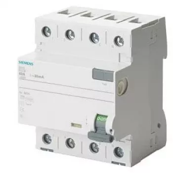 SIEMENS 5SV36468 aardlekschakelaar, type A, 63 A, 300 mA, 4-polig, 400 V, selectief