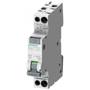 Siemens 5SV16166KK16 RCBO, 1P+N, 16 A, 30 mA, type A, C-karakteristiek, 6 kA